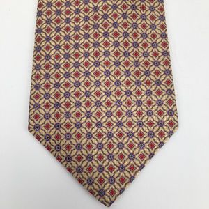 Tessera 100% Italian silk yellow patterned tie